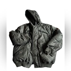 Sean John Black Hooded Bomber Jacket Size XL